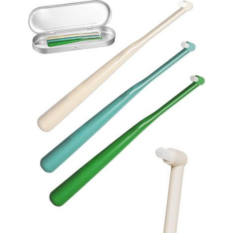 3 x Single-Tuft Toothbrush, Precision Gum Cleaning, Gentle Care for Orthodontic Appliances and Implants, for Dental Implants, Dental and Teeth Detail Cleaning (1/5)