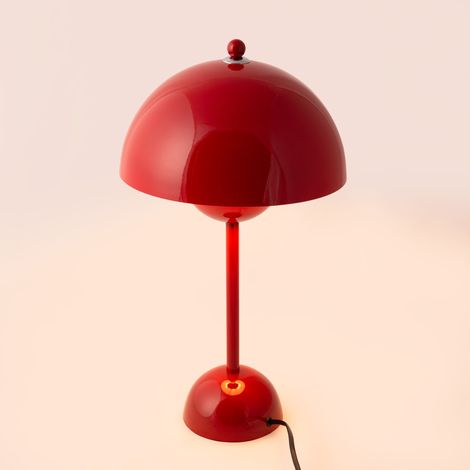 Lampe à poser design vintage "Floralis" - E27 - Rouge
