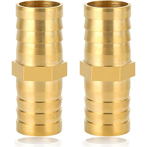 Mamelon double G1/2" (Ø 20mm) laiton mâle,4 pièces hexagonal G1/2"M/M,Raccord de jonction 2 x M Raccord fileté,Double mamelon Raccords en convient pour l'eau potable Tuyau Droit 3/4" (1/5)