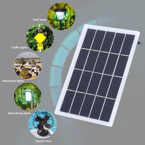 Panneau solaire monocristallin 2W 5V avec sortie USB et DC pour charge téléphone et éclairage extérieur (1/5)