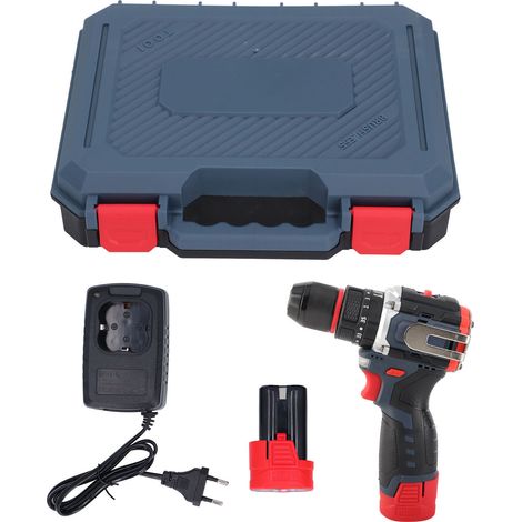 Taladro/atornillador eléctrico de 18 V con motor sin escobillas de cobre puro, inalámbrico, para taladrar madera, metal y cerámica (100-240 V, enchufe europeo). (1/5)