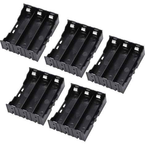 5 piezas de plástico negro, 3 cajas de soporte para 6 baterías 18650 de 3,7 V (1/5)