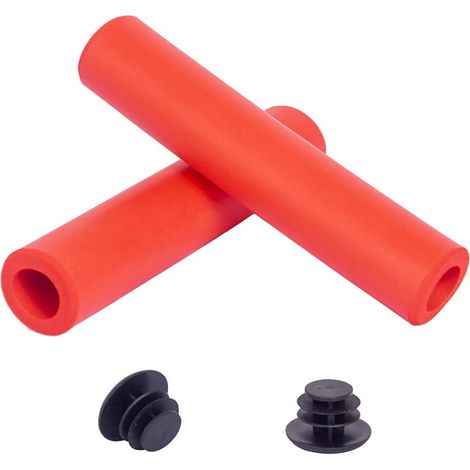 Zwei Paar weiche Silikonschaum-Lenkergriffe für 22,2-mm-Lenker, rotes Fahrradzubehör.