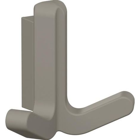 Gancho doble Ser.477 mate,elástico Ku.(TPU) 95 gris roca H.69mm HEWI (1/2)