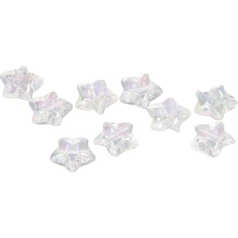 Lot de 10 perles transparentes à trou droit, pour élastiques à cheveux, création de bracelets à motifs, étoile à cinq branches (1/5)