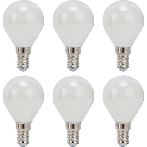Lot de 6 ampoules LED E14 4W G45 à filament vintage, verre blanc laiteux, lumière blanche, décoration intérieure, 220V-AquaForge (1/3)