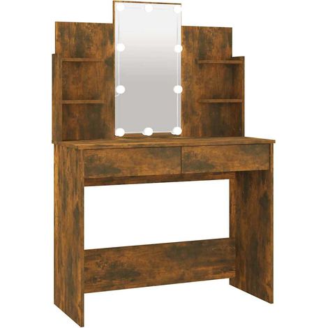 Maison Exclusive - Toeletta con LED Rovere Fumo 96x40x142 cm (1/5)