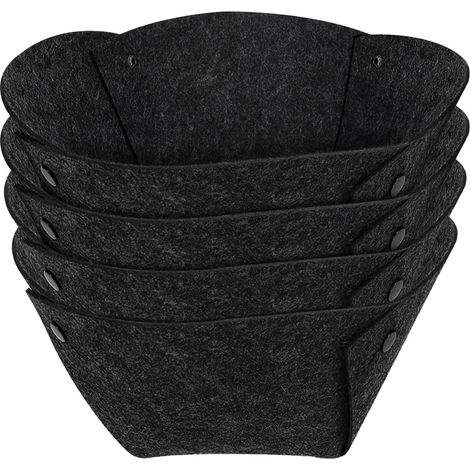 Lot de 4 Doublures en Feutre Réutilisables pour Jardinières - 14 Pouces/35 cm, Revêtement pour Paniers Suspendus, Pots Ronds et Plantes d'Intérieur/Extérieur - Protection de Racines et Drainage (1/3)