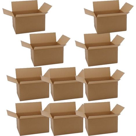 Lot de 10 cartons de déménagement 40 x 29 x 22 cm Boîte de rangement pour déménagement Solide et polyvalente pour l'emballag
