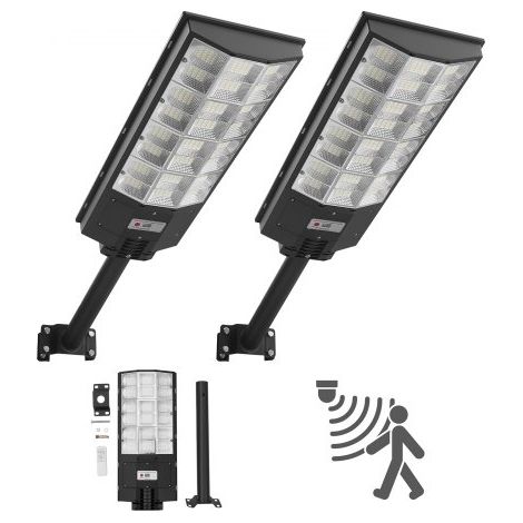2 Farolas Solares para Exteriores 8000 W, 450 000 LM, de Anochecer a Amanecer, Reflector LED de Seguridad con Sensor de Movimiento, Iluminación Exterior Impermeable IP67, para Vehículos (1/5)