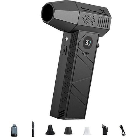Souffleur d'air C6Pro Mini 350 000 tr/min avec moteur sans balais et puissant éclairage LED pour le nettoyage de la maison et de la voiture (1/5)