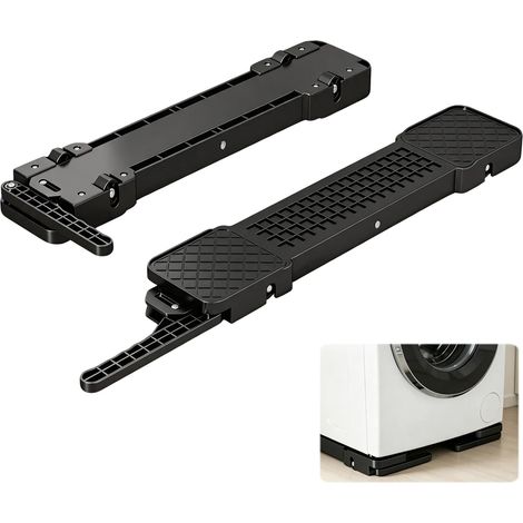 Support Pour Lave-Linge, 2PCS Roulettes Machine à Laver Pour Sèche-Linge Plateforme Relevable Pour Lave-Linge Roulettes Avec Freins Pour Lave-Linge Et Sèche-Linge Universels Jusqu'à 400kg (1/5)