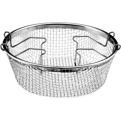 Panier de cuisson en acier inox 18/10 – Friture et cuisson à l'eau – Fond anti-adhérent et compatible induction – Poignée amovible – Cuisinox