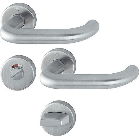 Béquille double sur rosace carré de 7 pour porte Ep. 35 à 45 mm en inox finition inox mat clé I - Paris - HOPPE FRANCE EURL