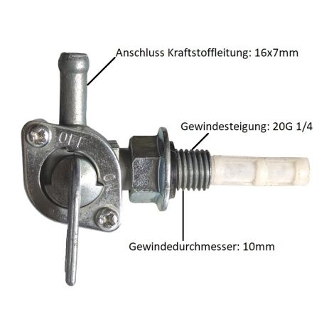Ersatz Benzinhahn Schalter Kraftstoff Ventilhahn für Profi-Gartenfräsen uvm. (1/2)