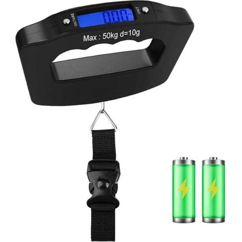 Báscula electrónica digital portátil para equipaje con gancho para pesar en viajes (50 kg) (1/5)