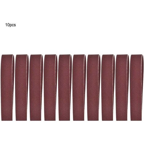 Schleifband, 10-teiliges Sortiment an Aluminiumoxid-Schleifbändern, 760 x 25 mm / 30 x 1 Zoll, Set mit Schleifbändern zum Schleifen und Polieren von Holz und Möbeln (600)
