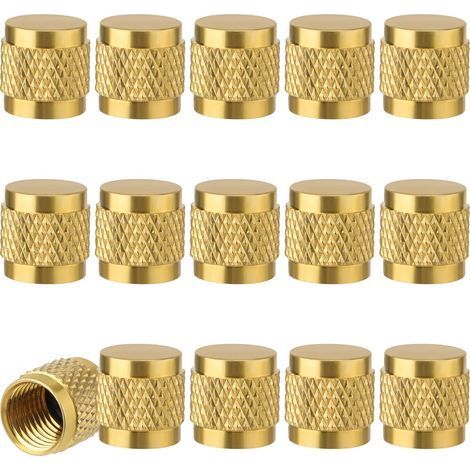 15 tappi a crimpare in ottone da 1/4", tappi per valvole con O-ring per impianti di climatizzazione e idraulici. (1/5)