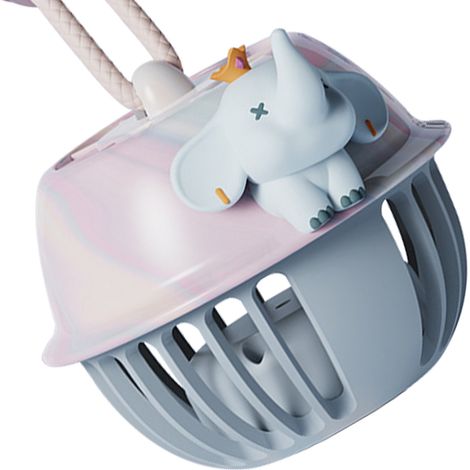 Glockenförmiger, blattloser Hängeventilator mit Aufladefunktion, tragbarer USB-Mini-Ventilator für Kinder, König Elefant (1/5)