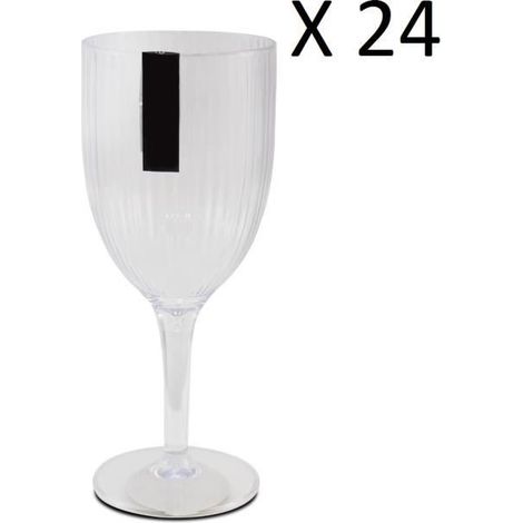 Lot de 24 verre à liqueur, verre à pied, verre dégustation - Diamètre 8 x Hauteur 20 cm -JUANIO (1/3)