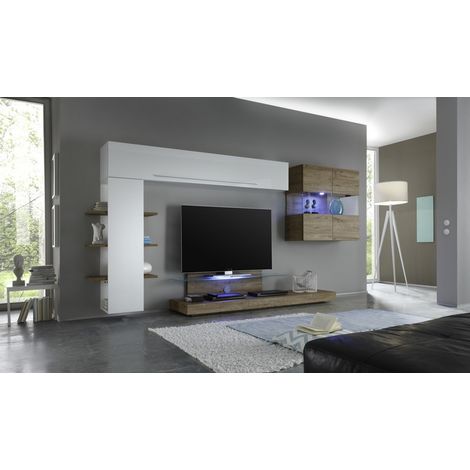 Conjunto mueble TV CESANO miel 342 cm
