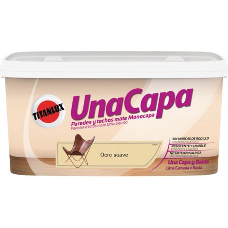 Pintura Plastica Mate 4 Lt Ocre Sua Int. Mono Una Capa Titanlux