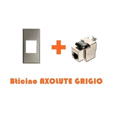 Presa rete CAT.6 stp comp. Bticino axolute grigio chiaro metallizzato RJ45 small