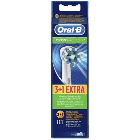 Oral-B CrossAction Ersatzbürsten 3+1 Stk Têtes de brosse à dents électrique 4 pc(s) blanc Q008162 (1/4)