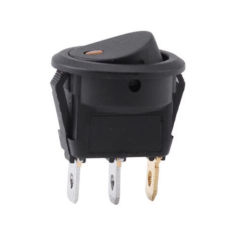 DEESSE SHOP-Interrupteur à Bascule DC 12V Commutateur de Contrôle On/Off Bouton Marche/Arrêt Rond avec LED Lumière Voyant Orange pour Camion Voiture Bateau