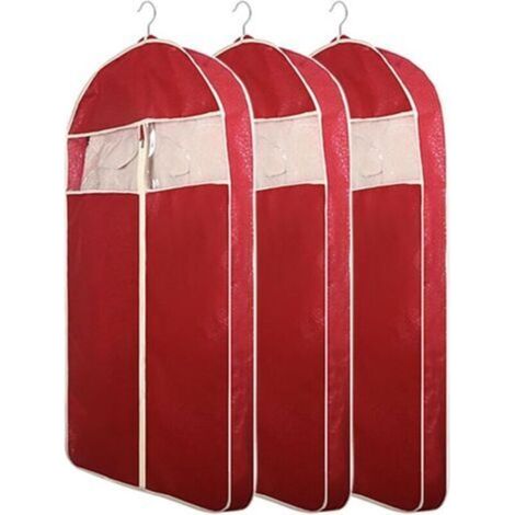 Lot de 3 Housses Respirantes pour Vêtements - Penderie & Voyage - Protections Anti-Poussière en Non-Tissé pour Manteaux/Robes/Fourrures 425in