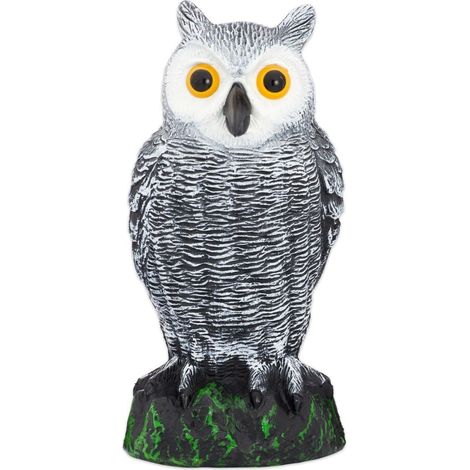 Effigie Hibou Répulsif - Détourne Oiseaux et Animaux Nuisibles - Pour Jardin Terrasse et Extérieur - 1 Pièce (1/5)