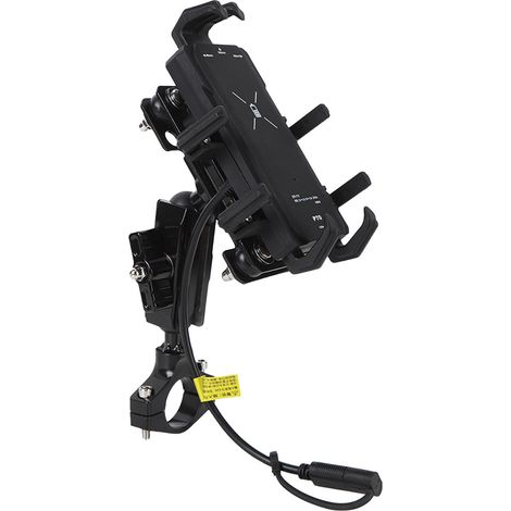 Support de téléphone sans fil pour moto avec chargeur étanche et antichoc, support de téléphone pour moto avec chargeur sans fil CC 12-24 V (1/5)