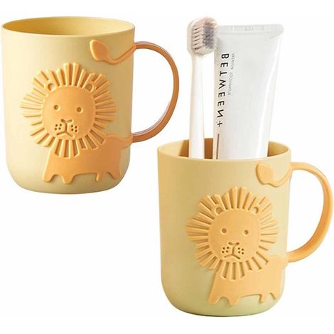 Vaso para cepillo de dientes，2 vasos para cepillo de dientes infantiles，soporte de plástico para cepillo de dientes para niños