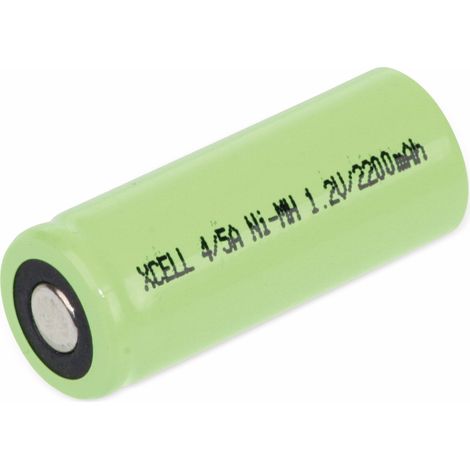 Batterie NiMH XCELL, cellule industrielle, 4/5 A, Flat-Top, 43x17mm, 1,2V/2200mAh