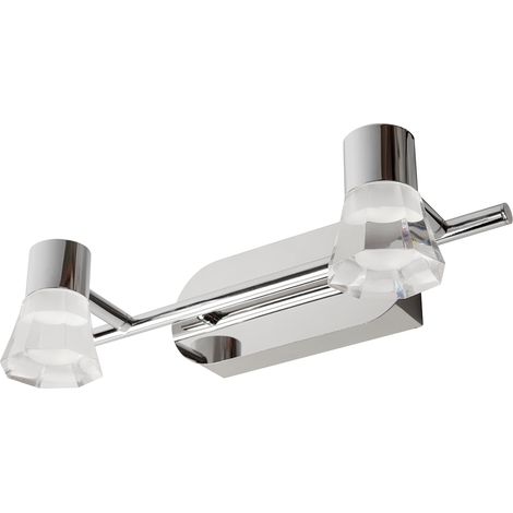 Rampe de salle de bain avec spots LED 2x5W Chrome IP44 (1/3)