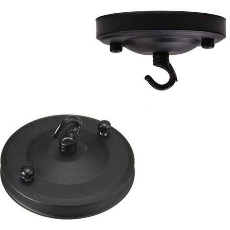 Set mit 2 Vintage-Deckenhaken aus Eisen – Rosenform – Tragkraft bis zu 5 kg – Einfache Montage mit beiliegendem Zubehör (1/5)