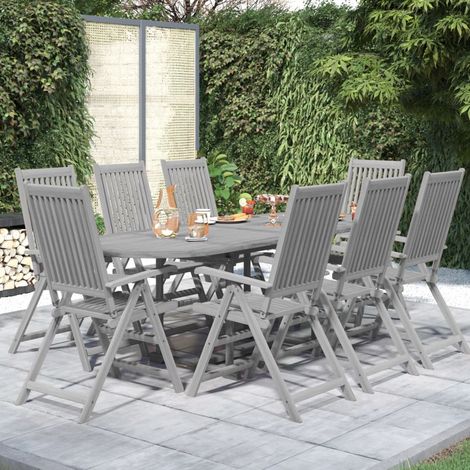 Ensemble Table et Chaise de Jardin Salon de jardin 9 pcs Bois d'acacia massif 13938 (1/5)