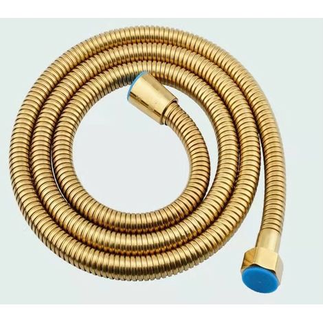 Flexible de douche fort débit en acier inoxydable Tuyau De Douche Doré, Flexible, Antirouille, Durable, Résistant Aux Hautes Températures, Facile à Installer Convient Aux Douches De La Salle De Bain (1/5)