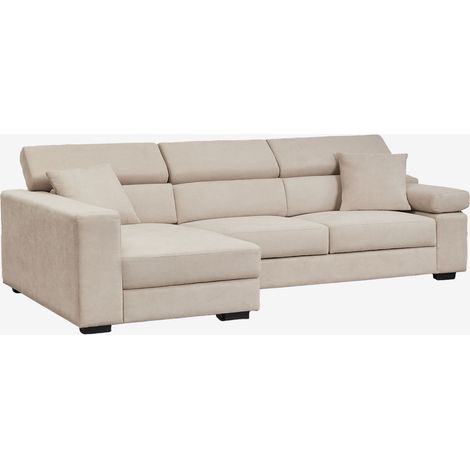 SKLUM Linkes 3-Sitzer-Chaiselongue-Sofa mit verstellbarer Kopfstütze und ausziehbaren Sitzen Aramis                                   