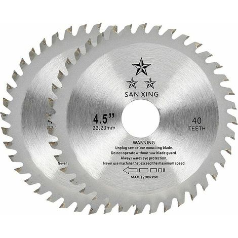 2 morceaux de carbure 4,5 pouces bois usine lame de scie à dents alternées meuleuse d'angle machine de découpe lame de coupe de bois (115mm) X40TX22.2 (1/5)