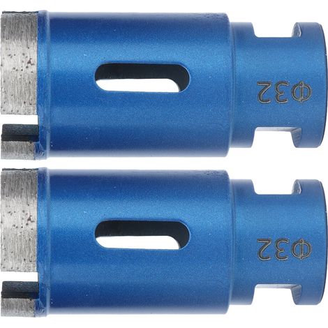 2pcs Forets Carotteuses 32mm en Marbre Affûtées Robustes Bleues pour Percer Marbre Granit Céramique Carrelage Béton (1/5)