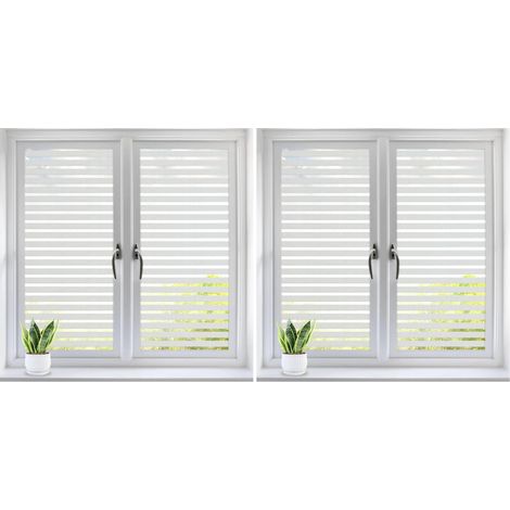 Film Electrostatique Vitre Motif Rayure 60x220cm, Autocollant Film Fenetre Anti Regard avec Adhérence Statique Opaque Fenêtre Film pour Vitre Protection UV pour Bureau Maison Salle de Bain (1/5)