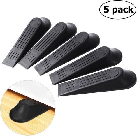 Cale de Porte - Bois - Noir - 5pcs - Demi-cercle (1/4)