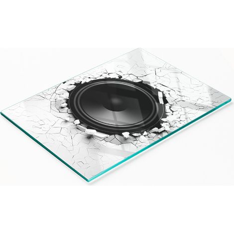 Tablero decorativo multifuncional de cocina con altavoz de cristal templado, 80x52 cm (1/5)