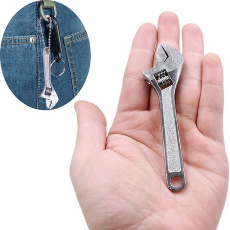 Verstellbarer Schraubenschlüssel – Mini-Steckschlüssel – Spülbeckenschlüssel – Wasserhahnschlüssel – 4 Zoll – Geschmiedetes Metall – Werkzeug – Silber (1/5)