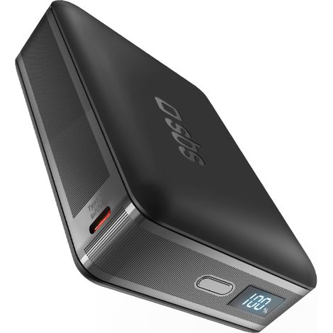 Powerbank mit LCD-Display, 10000 mAh, USB-C, 30 W – Schwarz (1/3)