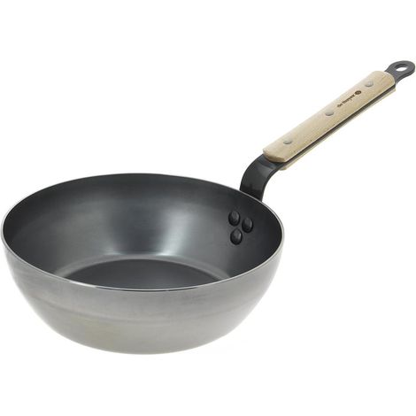 De Buyer Mineral B Legno Padella 24 cm Acciaio Faggio