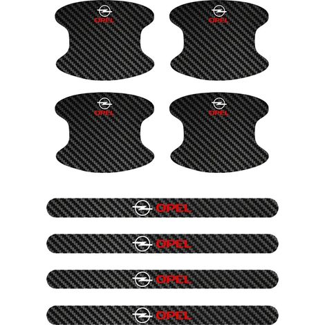 (Lot de 8 pièces) Autocollant de seuil de porte de voiture,poignée de porte,protection anti-rayures pour Opel Astra,Mokka,Zafira,Corsa,Antara,Meriva (1/3)