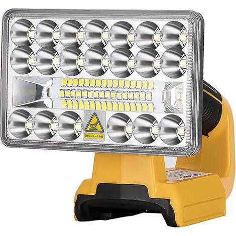 Lampe de travail LED portable 18 W 2000 lm pour batterie Dewalt 14,4-20 V, projecteur LED rechargeable sans fil avec port USB (1/5)