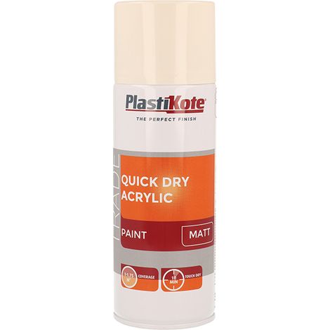 PlastiKote Trade Quick Dry Acrylic Spray Paint in Matte Magnolia, 400ml (PKT71015)